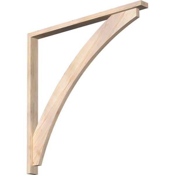 Ekena Millwork Thorton Block Smooth Bracket w/ Offset Brace, Douglas Fir, 3 1/2"W x 46"D x 46"H BKT0402X46X46THR05SDF - main